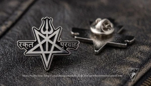 ACHERONTAS Official Metal Pin , black metal Greece